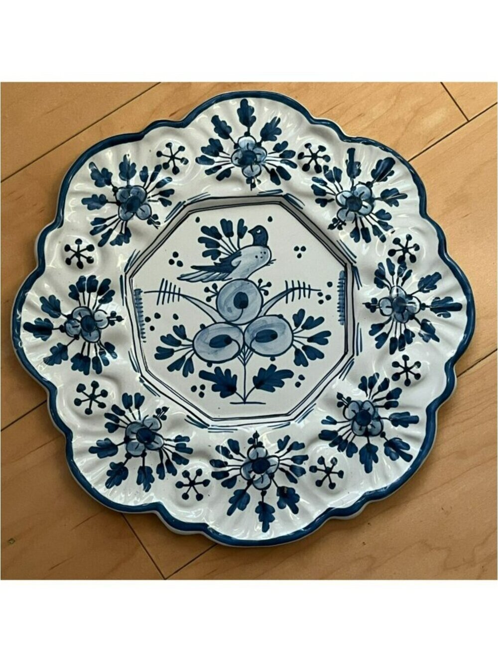 Vintage-Inspired Blue & White melamine plate